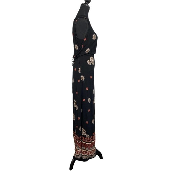 VINTAGE 90s Braemar Patterned Boho Maxi Dress Size S/XS - Picture 3 of 11